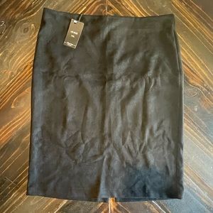 Faux suede pencil skirt with stretch